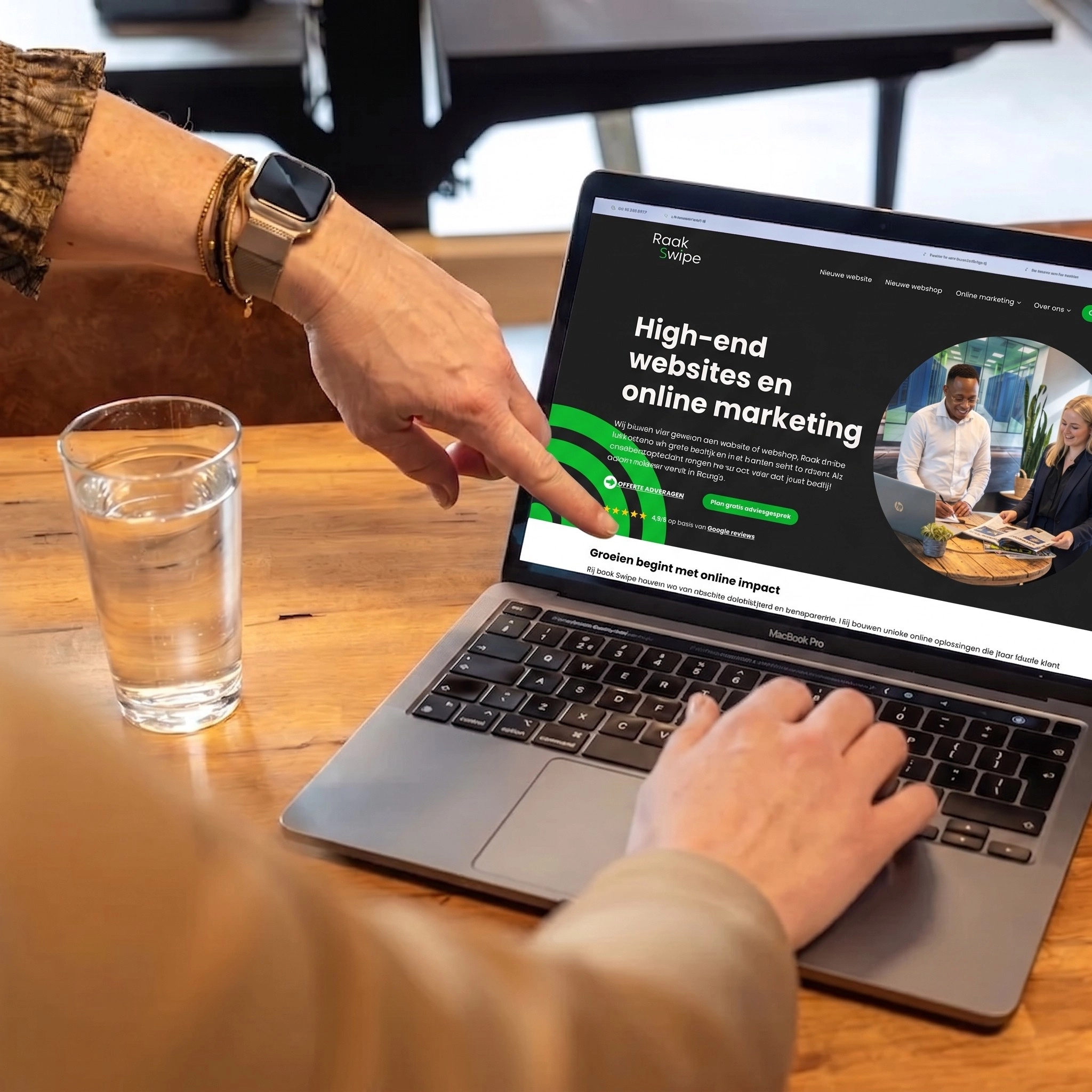 Raak Swipe scherm laten zien